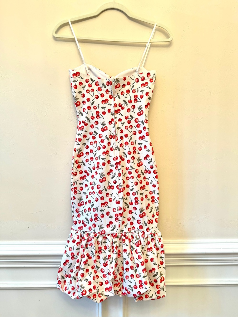 Katia Rae - White Cherry-Print Spaghetti Strap Mermaid Dress Size S View 5